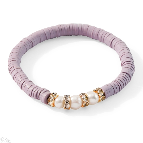 Lavender Pearl Beaded Bracelet - Picture 1 of 1